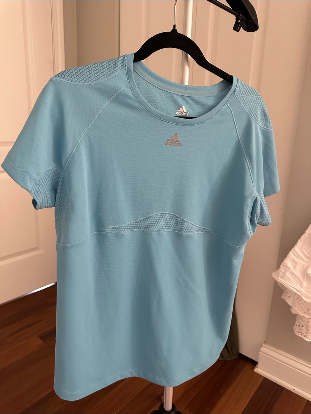 adidas Light Blue Women's Short Sleeve Performance Tee